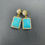 Thumbnail: Turkish Natural Blue Turquoise Earrings Women Gemstone Rhinestone Crystal Jewelr