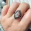 Thumbnail: Western Antique Opal Colored Glaze Moonstone Thai Silver 925 Silver Ring Finger 