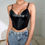 Thumbnail: Fashion New Tanks Camis V-neck PU Leather Style Vest Clothes Tank Top Body Suit 