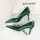 Thumbnail: Workplace High Heels Not Tired Feet Ol Dark Green New Arrival Suede Pointed