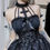 Thumbnail: Mall Gothic Emo Jacquard A-line Dresses Goth dress Elegant Grunge Ruched Bandage