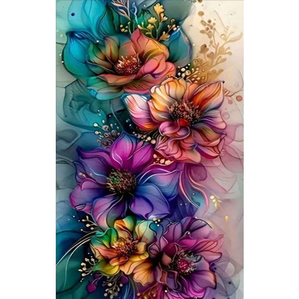 Colorful Wildflower Series Frameless 5D Diamond Painting Rose Cross Embroidery D