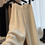 Thumbnail: Cashmere Knitted Wide-Leg Pants for Women, High Waist, Draped Style, Thickened, 