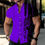 Thumbnail: Men's shirt stand collar short sleeve shirt, 3D digital geometric print, solid c
