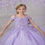 Thumbnail: Flower Girl Dress Lilac Puffy Wedding Tulle With  Applique Thin Shoulder Strap P