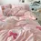 Thumbnail: Pink 3D Embroidered Bow Quilt Set, Cotton Pink Comfortable Soft Bedding, Suitabl