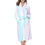 Thumbnail: RONGTAI Womens Rainbow colored Flannel Bathrobe Ladies Fleece Plush Warm Long Ro