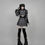 Thumbnail: Goth Retro Dark Preppy Style Suit Long Sleeve Pointed Neck Pleated Edge Long Sle