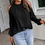 Thumbnail: 2025 Autumn and Winter New Fashion Women's Tops Half-high Neck Long-sleeved Gath