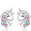 Thumbnail: 1 PCS Multicolored Rhinestones Cute Unicorn Pendant Necklace Temperament Sweet G