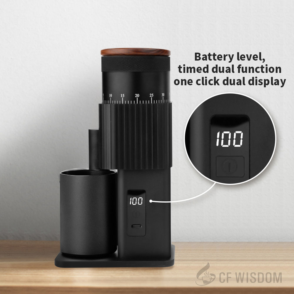 Coffee accessories french press CF WISDOM Portable Electric Coffee Grinder  Burr
