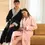 Thumbnail: Fashion Casual Mens Bathrobes Flannel Robe V Neck Long Sleeve Couple Men Woman R
