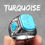 Thumbnail: Black Turquoise Carved Men Rings Stainless Steel Women Jewelry Vintage Punk Rock