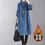 Thumbnail: Women Autumn Winter Dress New Retro Corduroy Vestidos Add Velvet High Neck Dress