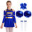 Thumbnail: Kids Girls Cheerleading Costumes Uniform Long Sleeves Dance Dress with Hand Flow