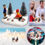 Thumbnail: Christmas Village Set Accessories, Kids Playing Figurine, Collectible Building S