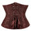Thumbnail: Brown Corset Women Steampunk Faux Leather Underbust Corset Steel Boned Bustier G