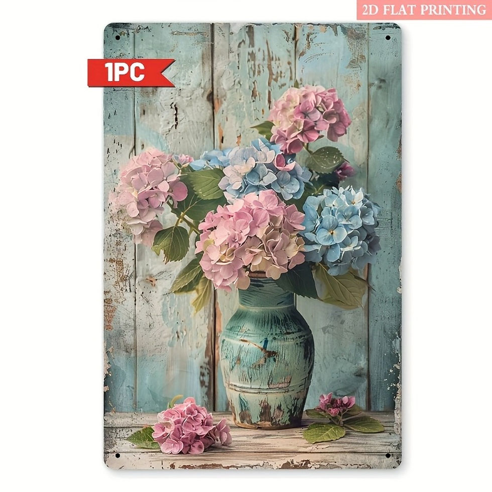 [Home Relaxation] Retro Lily Metal Wall Art Sign - Rustic Floral Decoration with