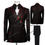 Thumbnail: Elegant Groom Wedding Tuxedo Red Beaded Stones Prom Blazer Customized 2-Piece Ma