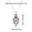 Thumbnail: Ethnic Boho Red Blue Stone Pendant Necklace Earring Set Women Girls Silver Color