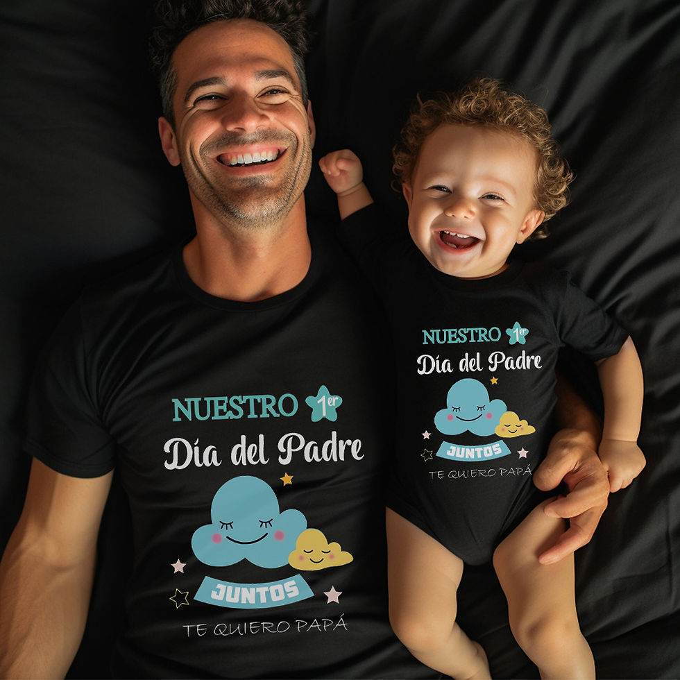 Father‘s Day Set Our First Father's Day Together I Love You Dad Pattern Print