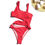 Thumbnail: Custom LOGO new one-piece swimsuit one-piece bikini women's hollow swimsuit