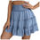 Thumbnail: Multi-Layered Mesh Mid Length Skirt Women Mini Tulle Skirt Plain High Waist Skir