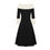 Thumbnail: Fall Winter Women Dresses Elegant Temperament Colorblocked Dress Warm Long Sleev