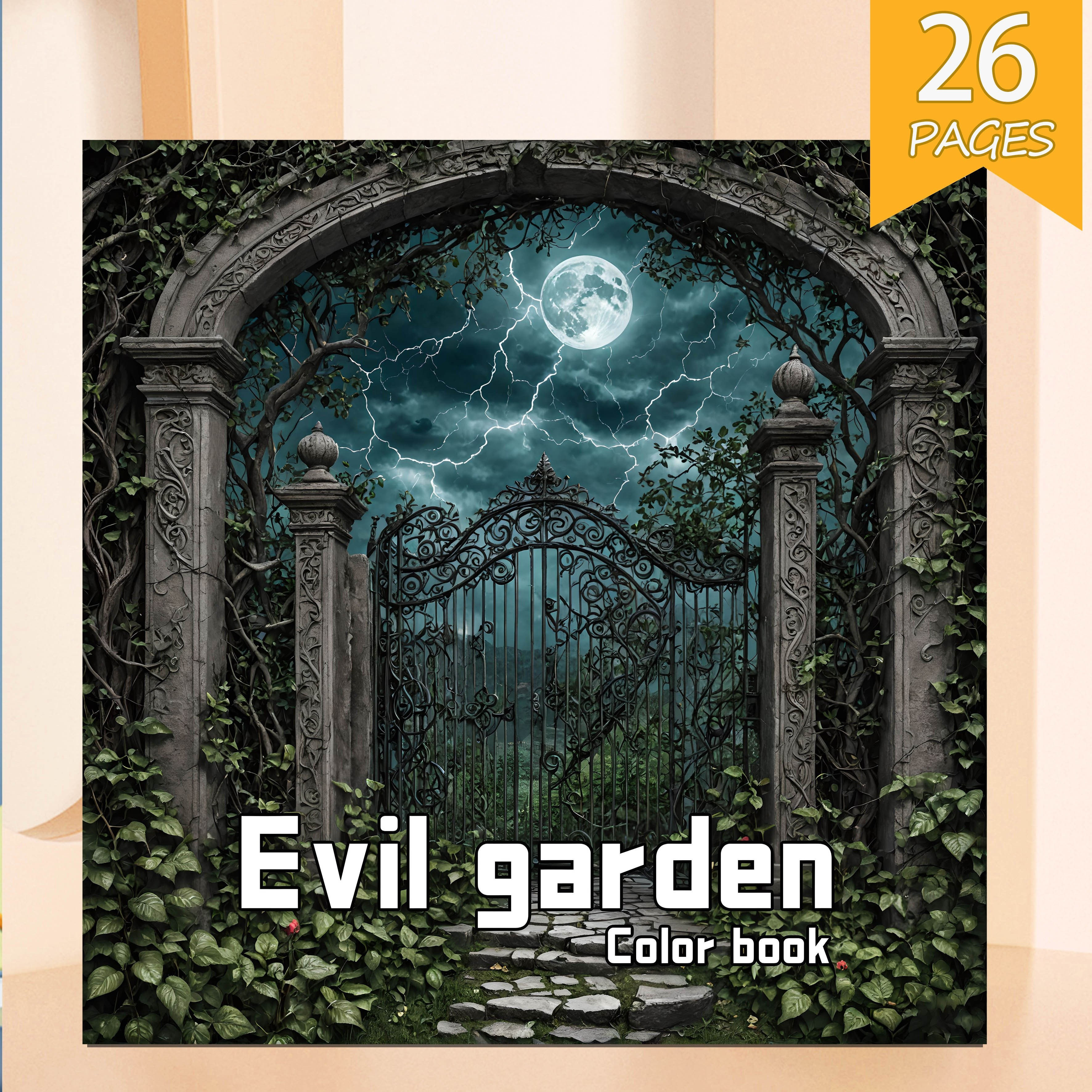 26-Page Evil Garden Adult Coloring Books Thickened Original Design, Stress-free
