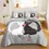 Thumbnail: 3PCS Single-sided Printed Bedding Set ,Comforter Cartoon Cute Cat Duvet Bedding 