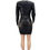 Thumbnail: Gothic Vinyl Leather Dress Fashion Women Faux Leather Full Holes Long Sleeve Bod
