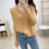 Thumbnail: Women Autumn Casual Solid Sweater V Neck Long Sleeve Fashion Top Winter Wooden E