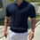 Thumbnail: Fashion Mesh Knitted Polo Shirts Men Trendy Slim Fit Short Sleeve Breathable Kni