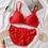 Thumbnail: Lingerie Multi-color Lace Bra Set Women Wireless Floral 3/4 Cup Soft Bra and Pan
