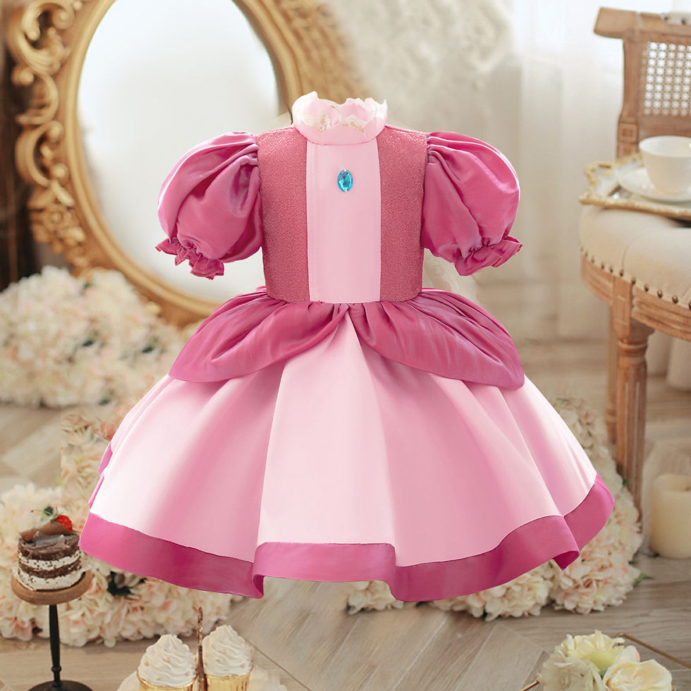 Pink Peach Princess Costumes Elegant Baby 1st Birthday Party Dresses For Girls H