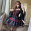 Thumbnail: Dark Gothic Lolita Style Dresses Victorian Women Lace Halter Neck Bandage Corset