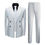 Thumbnail: White Wedding Groom Tuxedo Formal Men's Suit 3 Piece Set Jacket Pants Vest High 