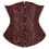 Thumbnail: Brown Corset Women Steampunk Faux Leather Underbust Corset Steel Boned Bustier G