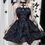 Thumbnail: Mall Gothic Emo Jacquard A-line Dresses Goth dress Elegant Grunge Ruched Bandage