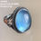 Thumbnail: Unusual Natural Icy Ocean Blue Aquamarine Ring Women Oval Transparent Fluorescen