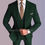 Thumbnail: Formal Men's Groom Tuxedos Three-Piece Peak Lapel Suit Solid Jacket Vest Pants P