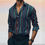 Thumbnail: Fashion men's striped shirt stylish casual outdoor long sleeve lapel button soft