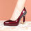 Thumbnail: 2021 Leather Shoes Woman High Heels Women Platforms Pumps Thick Heel Mixed-color