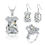Thumbnail: Genuine 925 Sterling Silver Jewelry Set For Women Aquamarine Pendant Earrings Ri