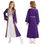Thumbnail: Kids Girl Medieval Princess Dress Long Bell Sleeve Color Contrast Patchwork Ruff