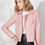 Thumbnail: Women Autumn Winter Faux Leather Zipper Jacket Elegant PU Leather Lapel Crop Coa