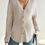 Thumbnail: Maternity Clothes Long Sleeved V-neck Maternity T-shirt Front Button Cardigan Sh
