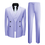 Thumbnail: White Wedding Groom Tuxedo Formal Men's Suit 3 Piece Set Jacket Pants Vest High 