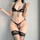 Thumbnail: Ultra-thin Women's Lingerie Set Lace-up Mini Bra Thong Set Girl Sexy