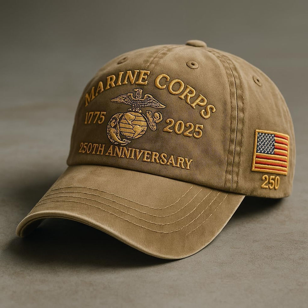 Marine Corps 250th Anniversary Baseball Cap for Men, Adjustable Retro Marine Vet